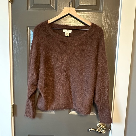 Jessica Simpson Dark Brown Fuzzy Sweater SIZE M - Picture 2 of 7